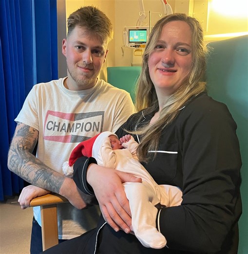 New Shrewsbury mum and dad 'over the moon' as their baby is born on Christmas Day