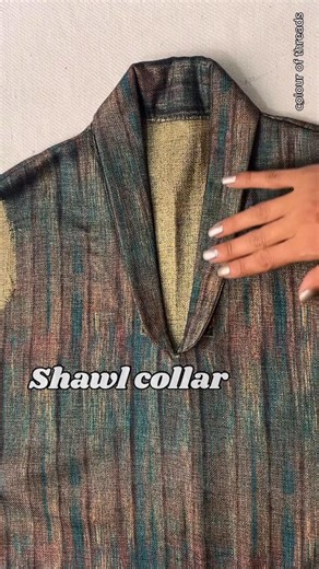 Bhawna Meenia on Instagram: "Shawl collar, watch detail, stitching tutorial on my YouTube channel #colourofthreads #diy #showlcollar #sewing #instagood"