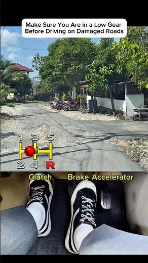 Make Sure You Are in a Low Gear Before Driving on Damaged Roads #damagedroads