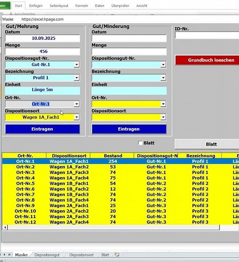 Erstellen eines Dispositionsprogramm in Excel VBA vvv