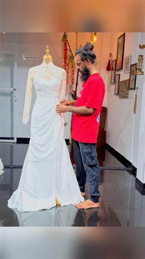 draping frock design 🤍 #wedding #drape #fashion #wedding #fishtailfrock