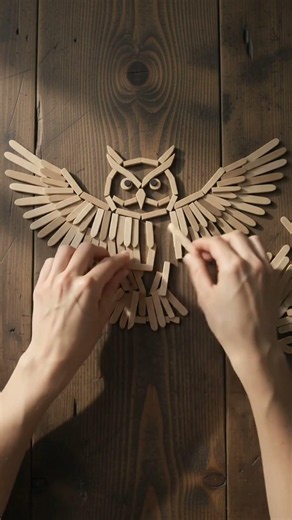 Wooden Owl Carved from Sticks | You Won't Believe the Detail