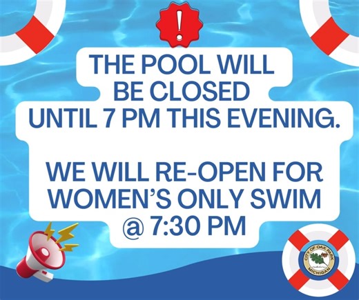 Public Information Update: Due to a visitor getting sick in the pool facility, we will be closing the pool until 7 pm for clean up. The pool will re-open for Women's Only Swim @ 7:30 pm. Thank you. | City of Oak Park