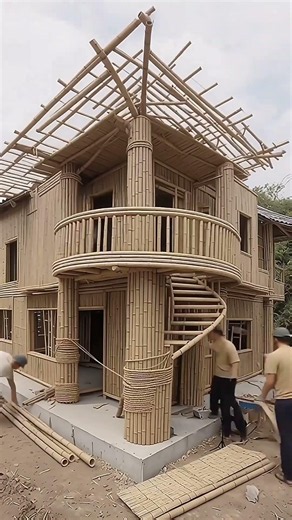Amazing Bamboo House Construction Timelapse