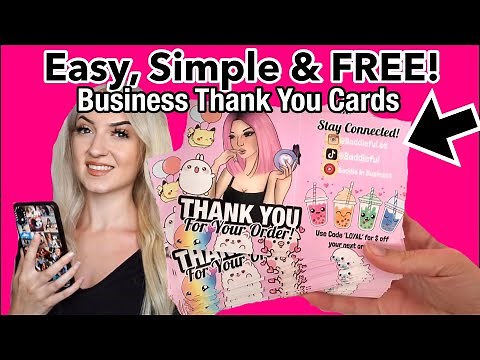 DIY Business Thank You Cards for FREE! In Under 10 Minutes! (Beginner Friendly)