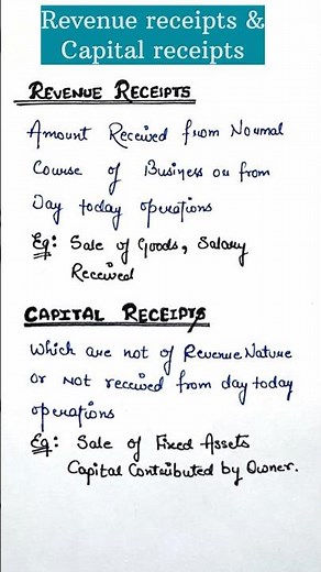 What are revenue receipts & capital receipts | difference between revenue & capital receipts