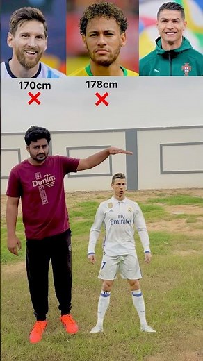 Ronaldo vs Neymar vs Messi Height Comparison 😍 #ronaldo #messi #neymar #comparison #height