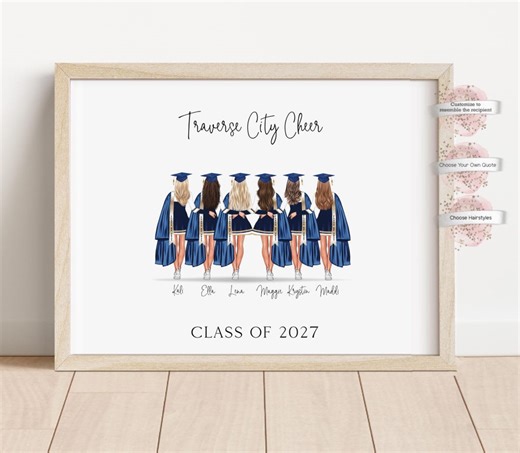 Personalized Cheerleading Graduation Print, Cheer Team Gift, Custom Uniform, Gift for Cheerleaders (digital) - Etsy