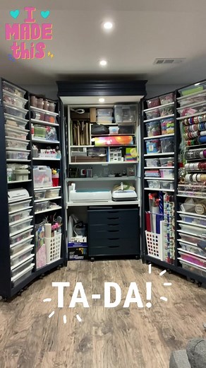 Crafting Cabinet #crafts #diy #craftcloset#craftorganization #diyproject #crafty#craftingcabinet #cricut #woodworking #craftsarea #craftroom#craftroomideas #craftcenter #artcentre #craftspace #wrappingcenter#craftstorage #sewingspace #craftstudio#craftsupplies #homemade #artistsoftiktok