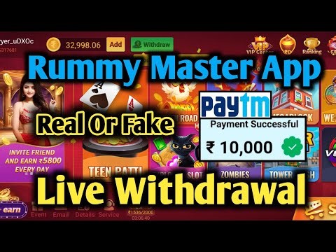 Rummy Master App | Real Or Fake | Live Withdrawal | Tower Rush Game Play | 1Xbet Teen Patti Gold