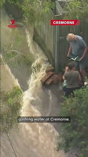 Burst water main on Grasmere Rd at Cremorne on Sydney's Lower North Shore