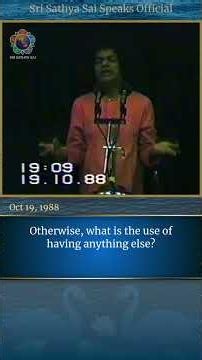 Why did a Tulsi leaf weigh more than gold? | Sri Sathya Sai Speaks | Oct 19, 1988