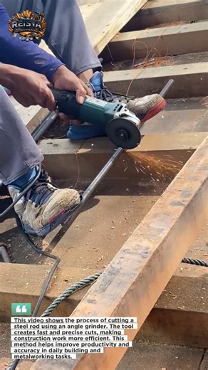 Cutting Steel Rod with Angle Grinder | Productive Construction Work