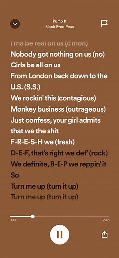 Black Eyed Peas Pump It Full Song Lyrics