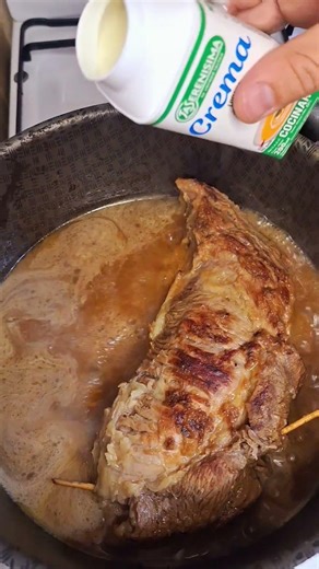 Rump roast with mustard and beer cream sauce!! #recipes #flavorfulcooking #delicious