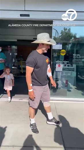 18K views · 284 reactions | Heartwarming video shows the moment a firefighter injured while battling the Corral Fire in early June was surprised with cheers from his colleagues as he was released from the hospital Thursday. https://abc7ne.ws/2Lu50ZT | ABC7 News | Facebook