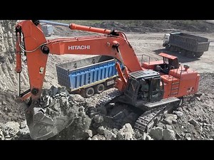 Hitachi Zaxis 670LC Excavator Loading Trucks - Operator Anogiatis