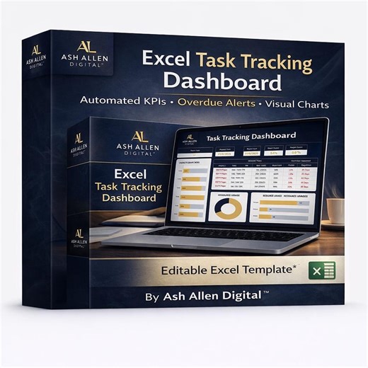 Task Tracking Dashboard Excel Template | Project Planner, KPI Tracker, Overdue Alerts - Etsy UK