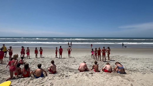 Atlantic Beach Junior Lifeguard Camp - Session 1 Day 1 kicks off a week of fun and learning with the Can Relay Race! | Atlantic Beach, NC