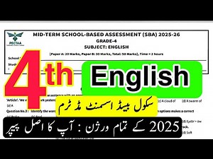 Grade 4 english paper pectaa sba mid term 2025 | Version B C & D | School based assessment |