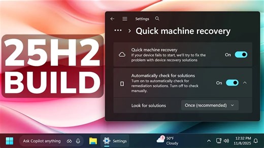 Windows 11 25H2开发版26220.7070 – 文件资源管理器新变化、小部件设置和修复