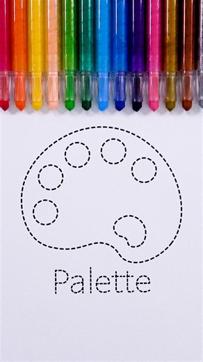 Art Palette🎨 Dotted Line Drawing and Coloring | 미술 팔레트 점선 그림 그리고 색칠하기 #howtodrawpalette #artforkids
