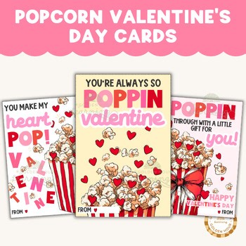 Popcorn Valentine | Popcorn Valentine’s Day Cards for Kids | Printable Classroom