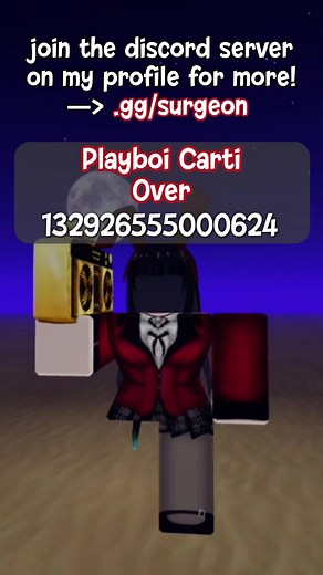 ♥️ | 『 Playboi Carti 』”Over” Music Code | Roblox Song Code • • • #Roblox #musiccode #playboicarti #robloxmusic #fyp