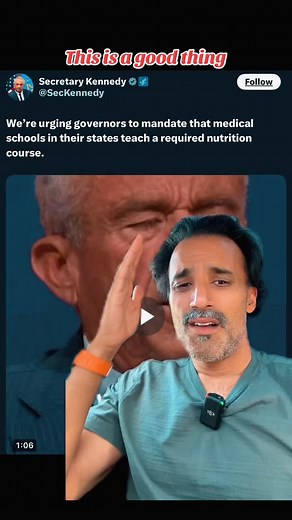 Teaching a mandated nutrition course in medical school is actually something that should have been done from the beginning. I was never taught anything in medical school or residency pertaining to nutrition and this would be a great starting point. A lot of the disease we see day in and day out as physicians comes from the food we eat. #dietwhatdiet #medicalstudent #nutrition | Zain Hasan
