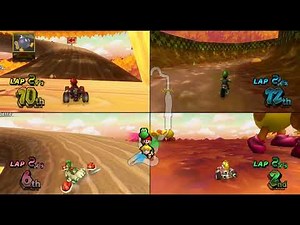 Mario Kart Wii - 4 Players 150cc Star Cup Grand Prix (Mario, Luigi, Yoshi, Peach Gameplay) [HD]