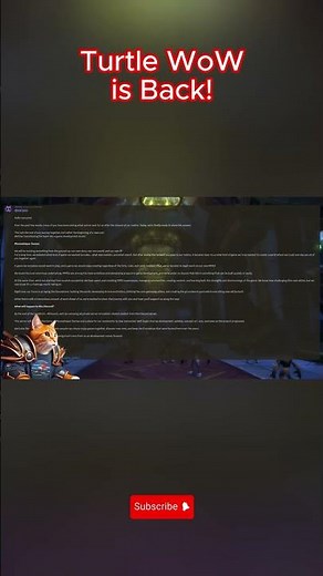 Turtle WoW is Back!