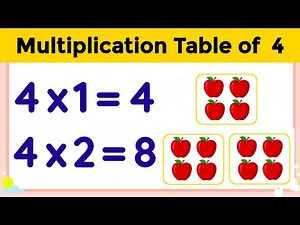 Multiplication Table of 4 | Table of 4 | Math for Beginners | Educational Video | #tableof4 #maths