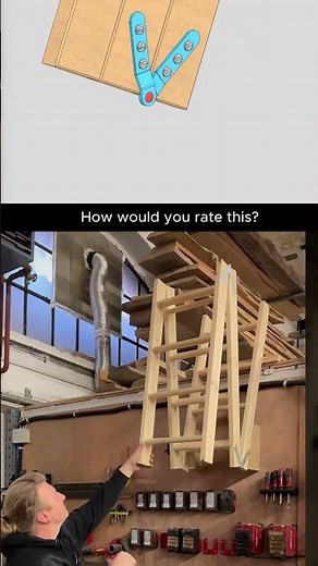 A Cleaner Space with This Folding Ladder ✨ #technology #engineering #mechanism