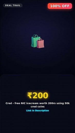🔥 Cred - free NIC icecream worth 200rs using 50k cred coins | ₹200