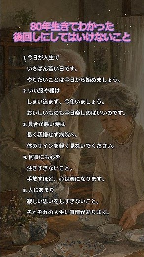 80年生きてわかった後回しにしてはいけないこと #シニアライフ #60代からの暮らし #70代からの暮らし #80代の知恵