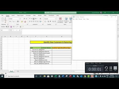 Identify New Customers & Returning Customers in Excel