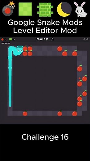 Google Snake Mods - Level Editor Mod: Challenge 16 Fast Speed #googlesnake #googlesnakemods