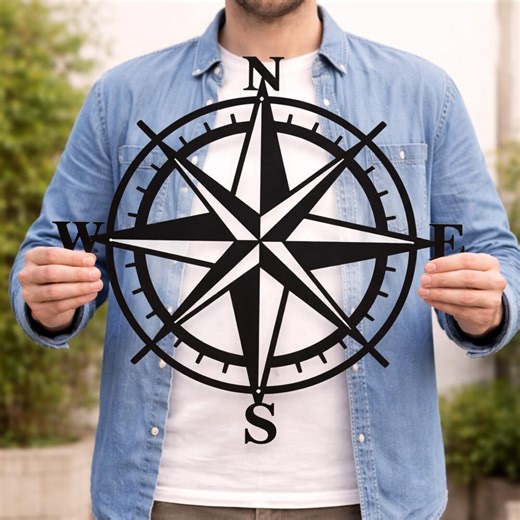 Metal Compass Wall Art – Nautical Metal Wall Décor – Coastal Beach House Accent for Home, Living Room & Outdoor Spaces - Etsy