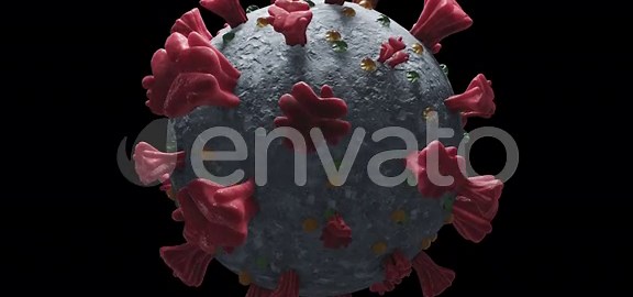 Realistic 3D Virus Particle Rotating Loop Animation