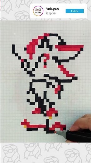 Pintando a SHADOW de Sonic en Pixel art #art #pixelart #artwork #dibujo #tutorial #artist #shadow