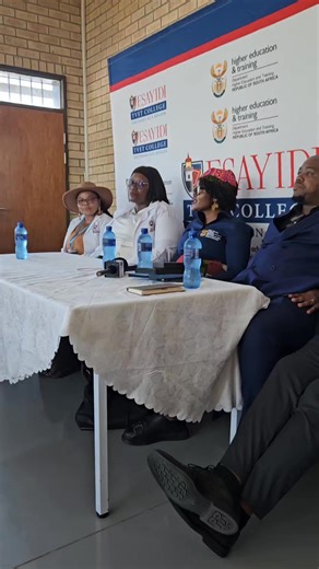 Minister Dr Nobuhle Nkabane addressed media questions during the official launch of the Digital Innovation Lab at Esayidi TVET College's uMzimkhulu Campus. #InnovationLab #TVETColleges #HigherEducation #SkillsDevelopment | DHET