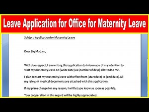 Write Leave Application for Office || How to write leave application for office for Maternity leave