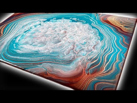 Testing the NEW ‪@LiquitexOfficial‬ Gold Metallic Medium in a Cloud Pour Painting | STUNNING!