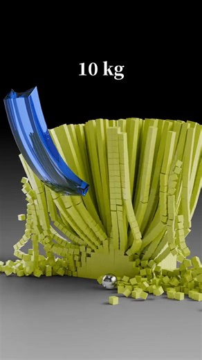 0.1 vs 100 kg 3D satisfying physical simulation of collision effects #relax #interiordesign