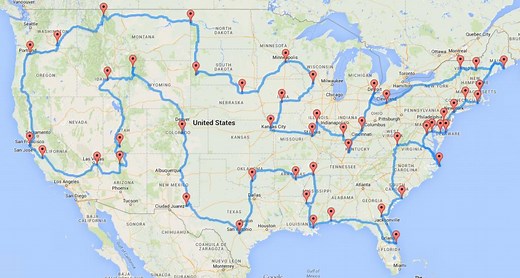 Here is the best route to road trip across the U.S. and visit landmarks along the way. | AdventurousTech