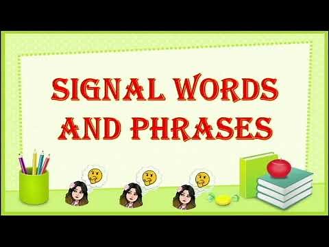 Signal Words and Phrases - Grade 8