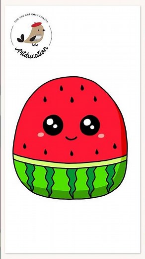 How To Draw A Watermelon Squishmallow #artducation #howtodraw #squishmallows #drawing #shorts