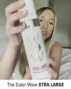1M views · 871 reactions | NEW! Xtra Large Bombshell Volumizer! The FIRST EVER non-drying, non-dulling, non-sticky volumizer. ✨ No alcohol, salt, or stiff resins. Lasts for DAYS!!!! COLOR WOW XTRA LARGE makes a BIG difference to fine, flat hair. "Nothing compares to this 2021 breakthrough product." | Color Wow | Facebook