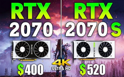 RTX 2070 vs RTX 2070 Super 显卡游戏性能测试对比（4K分辨率，CPU为i9-10900K 4.9Ghz） 4K 60帧视频