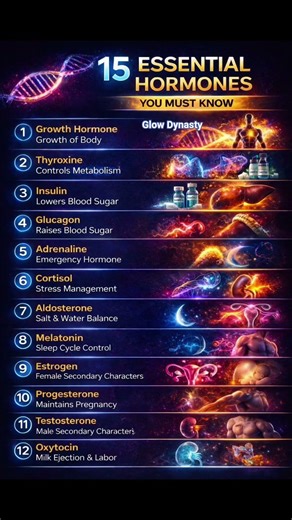 🧬 15 ESSENTIAL Hormones You MUST Know! (Body Control System) #shorts